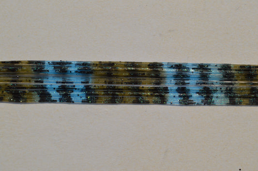 Fine Cut Watermelon Black with Light Pearl Blue, Green Crystal Black Stripe Barbed Wire silicon skirting-FBW15