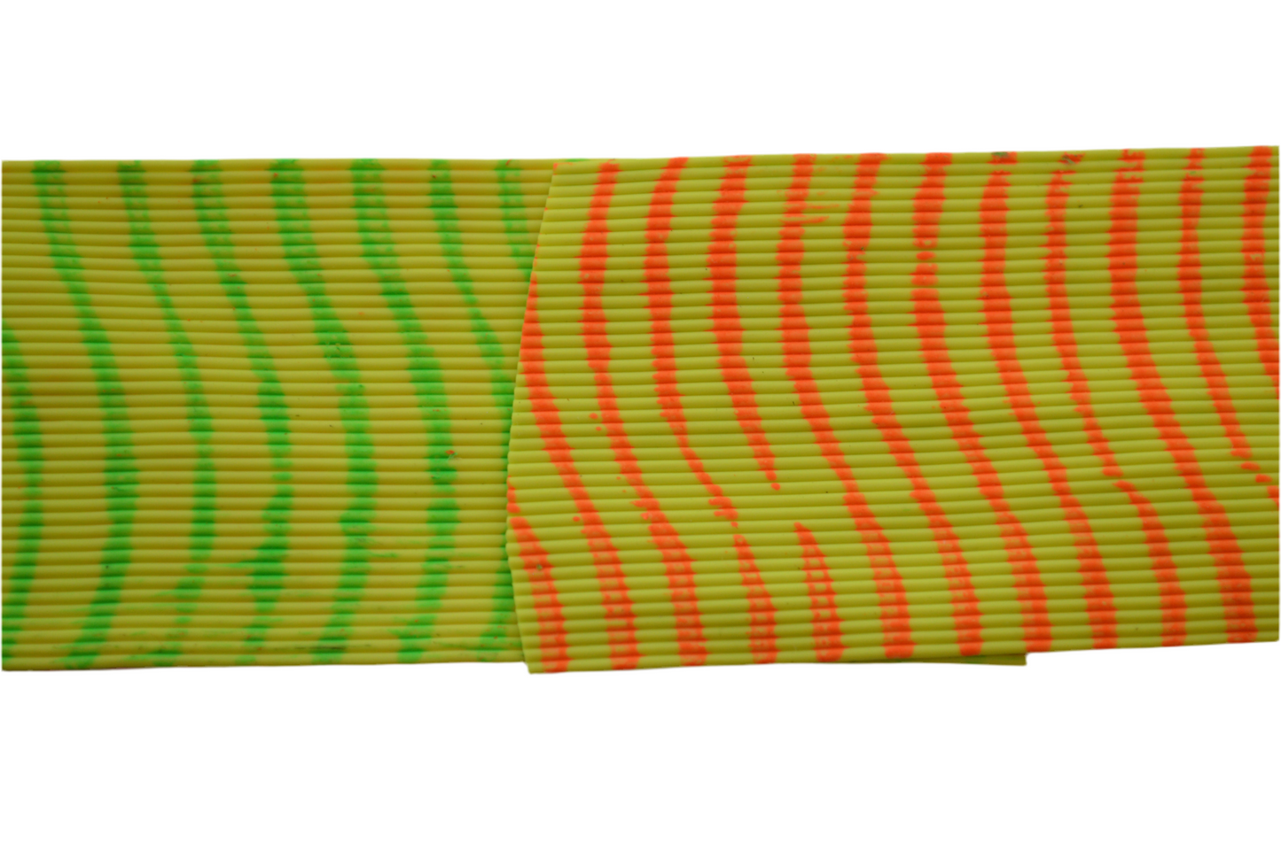 Medium Reptile Living Rubber Chartreuse with Orange on 1 side and Lime on 1 side-C-02-04 Tiger Torch