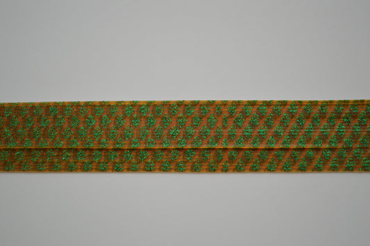 Nature Scales Pumpkin with Green Glitter silicon skirting-NS3