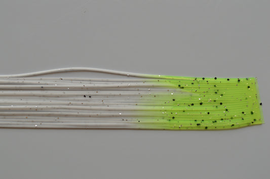 Fire Tip White with Silver flake and Chartreuse Tip silicon skirting-FT12