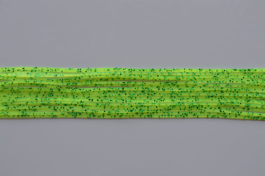 Fine Glitter Chartreuse with Emerald silicon skirting-FG15
