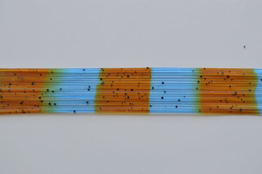 Pumpkin with Black flake, Light Pearl Blue stripes with black flake-S2