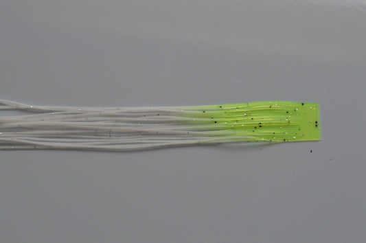 White with Silver flake and Chartreuse Tip Fine Cut silicon-FFT12