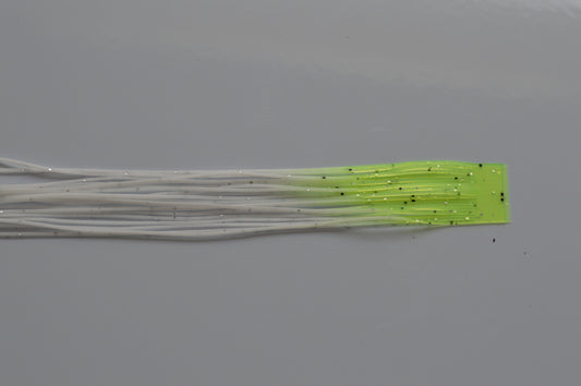 Fine Cut Fire Tip White with Silver flake and Chartreuse Tip Fine Cut silicon-FFT12