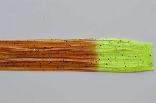 Pumpkin with Black flake and Chartreuse Tip silicon skirting-FT19