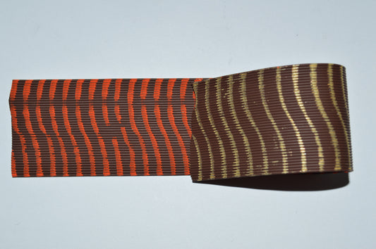 Medium Reptile Living Rubber Brown with Orange Print on 1 side and Gold Print on the other-D-02-07